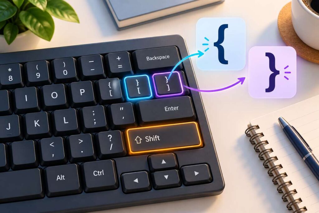 How to Type Curly Brackets on a Keyboard